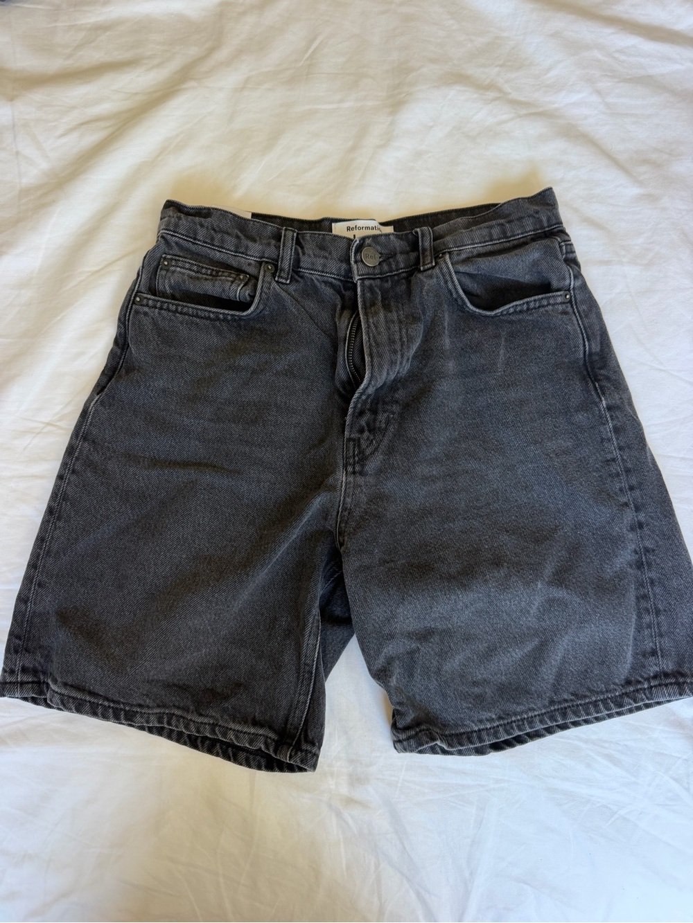Reformation Black Denim Shorts